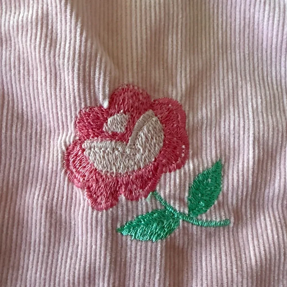Vintage Carter's Pink Flower Corduroy Overalls Girls' 9 Months